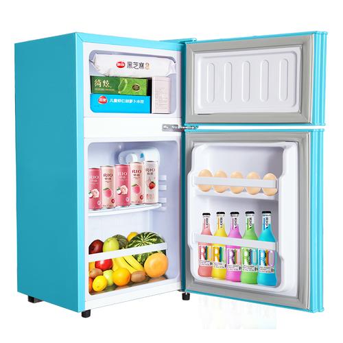 香雪海迷你冰箱蓝色电冰箱冰箱双门家用小冰箱小冰箱迷你公寓宿舍bcd